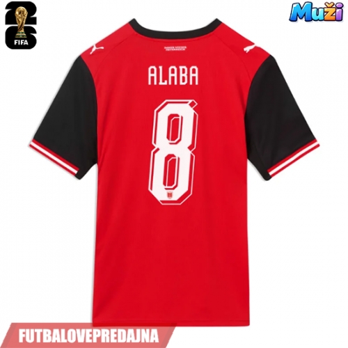 Lacne Muži Futbalové dres Rakúsko David Alaba #8 MS 2026 Krátky Rukáv - Domáci